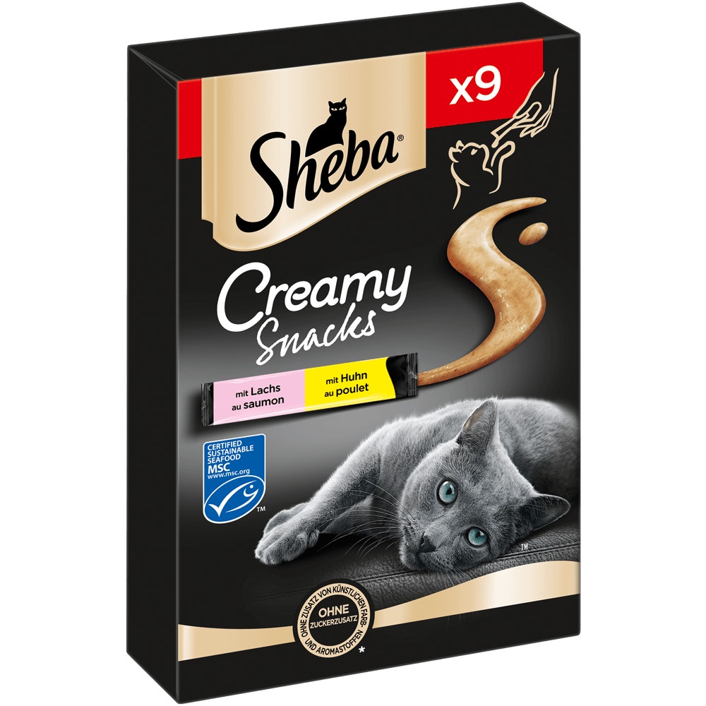 mit Lachs MSC und mit Huhn 9 x 12g - Creamy Snacks - 1