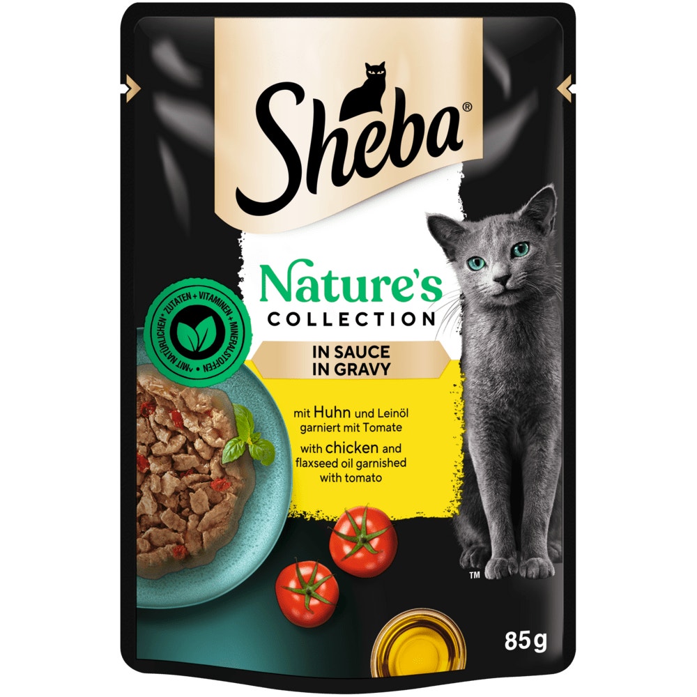 mit Huhn und Leinöl garniert mit Tomate in Sauce 85g - Nature's Collection - 1