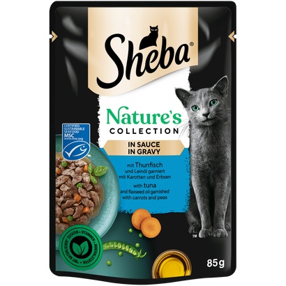 Nature's Collection in Sauce mit Thunfisch und Leinöl garniert mit Karotten und Erbsen, Portionsbeutel